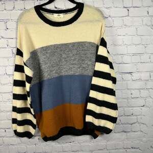 Entro- Striped Color Block Sweater Size S